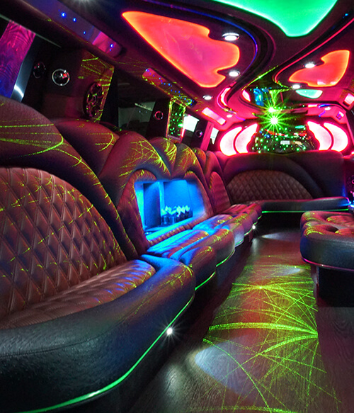 the interior of our premier limo service independence